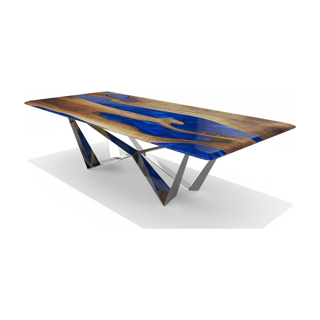 Pearl Blue Danube Walnut Dining Table Arditi Collection