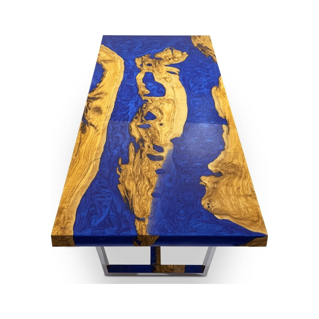 Pearl Blue Morano Olive Wood Coffee Table Arditi Collection