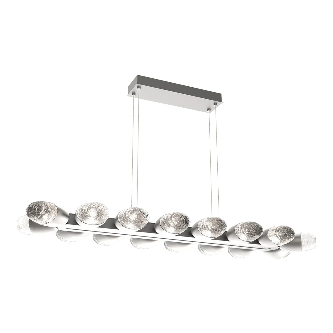 Pebble Linear Chandelier by Hammerton Studio in Beige Silver