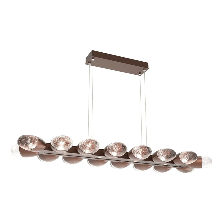 Pebble Linear Chandelier by Hammerton Studio in Burnished Bronze