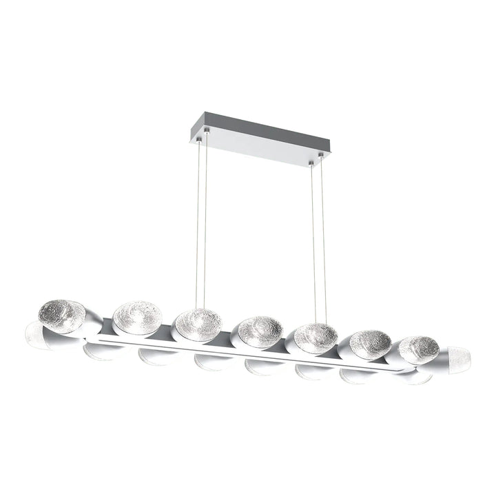Pebble Linear Chandelier by Hammerton Studio in Classic Silver