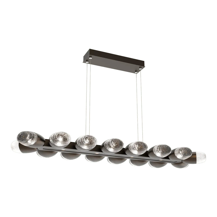 Pebble Linear Chandelier by Hammerton Studio in Flat Bronze