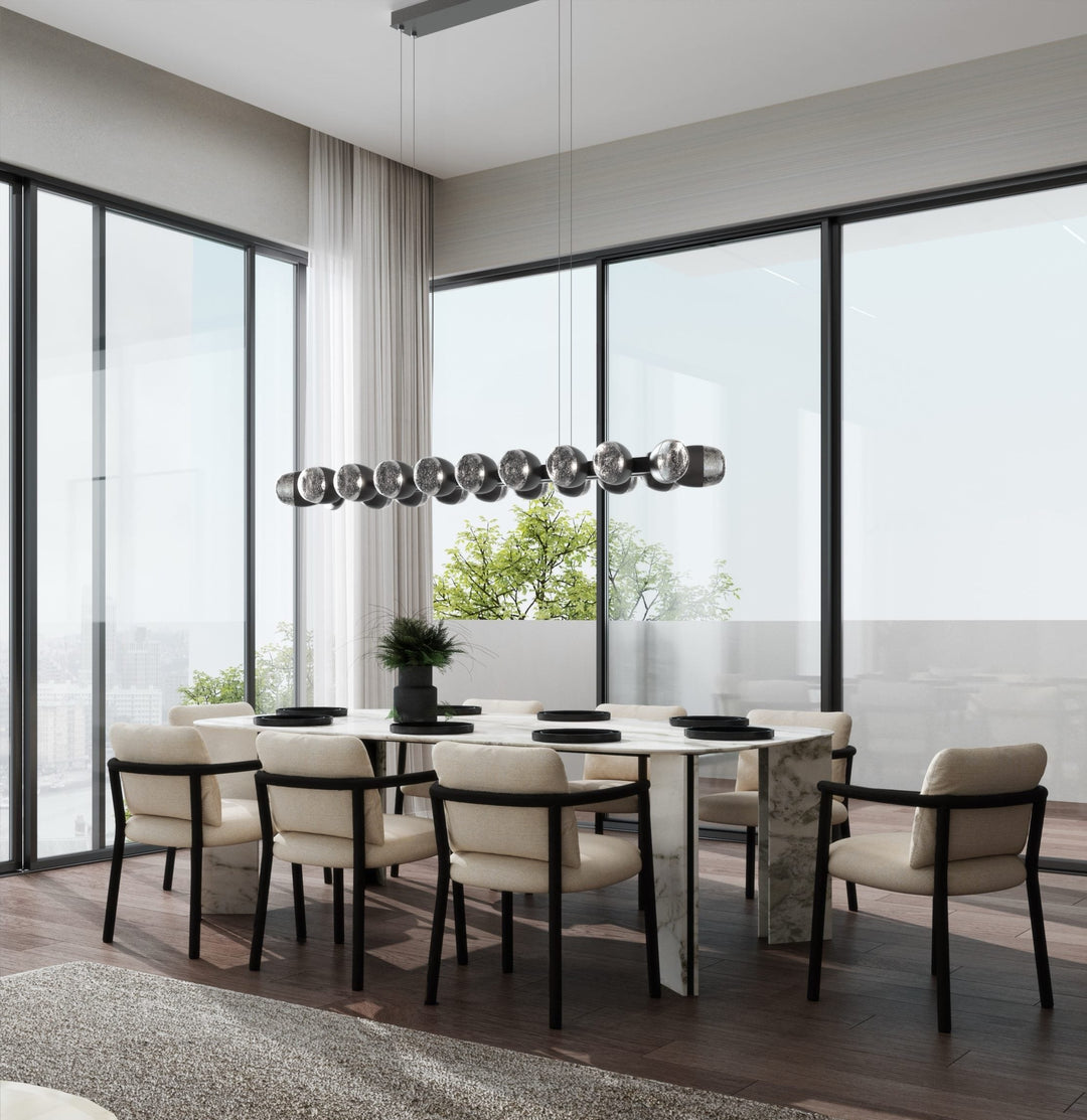 Pebble Linear Chandelier by Hammerton Studio in a styled interior