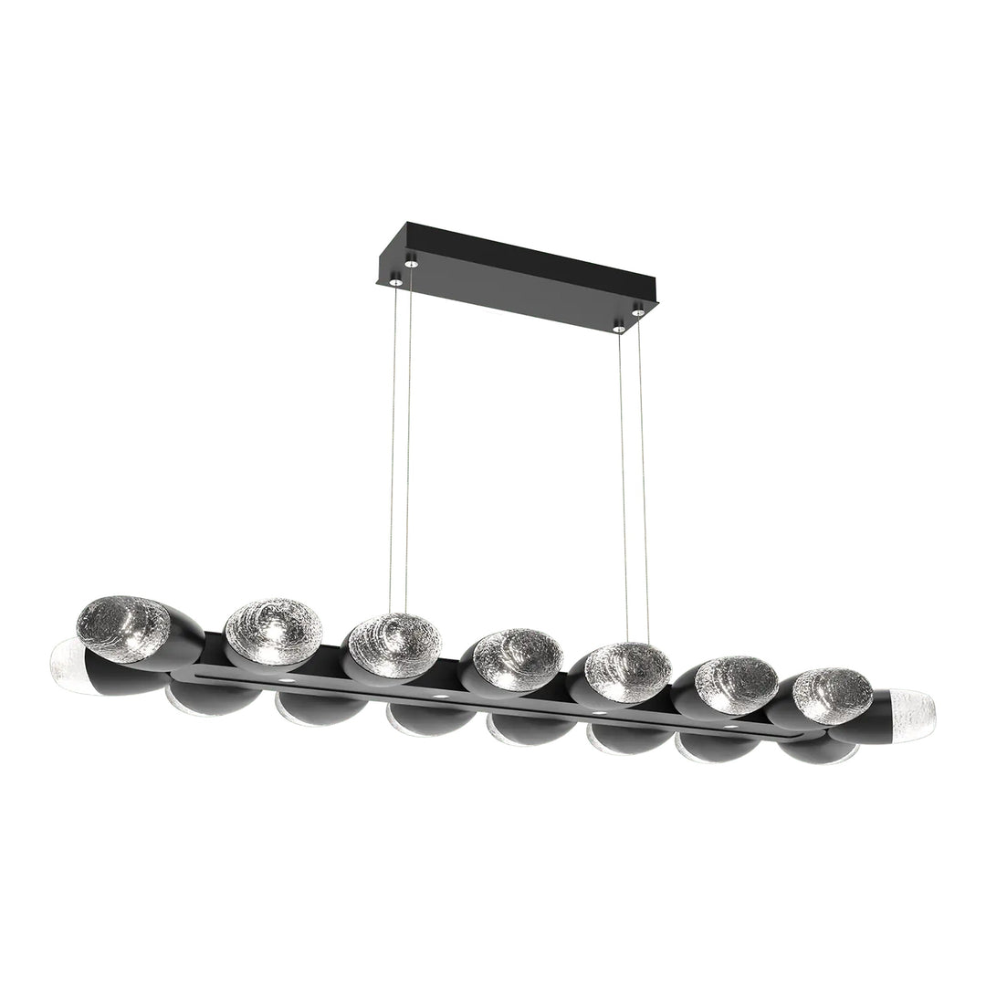 Pebble Linear Chandelier by Hammerton Studio in Matte Black