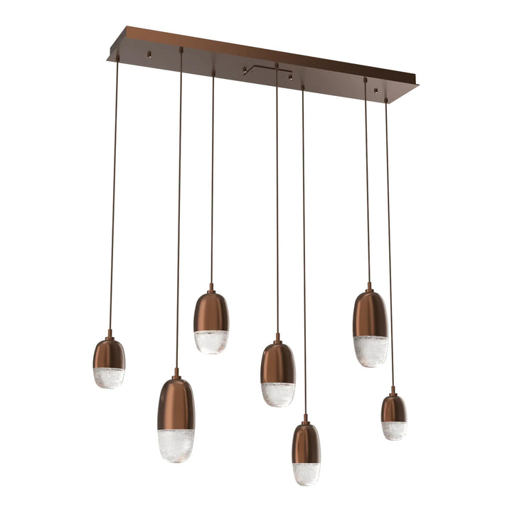 Pebble Linear Pendant Chandelier by Hammerton Studio in Burnished Bronze