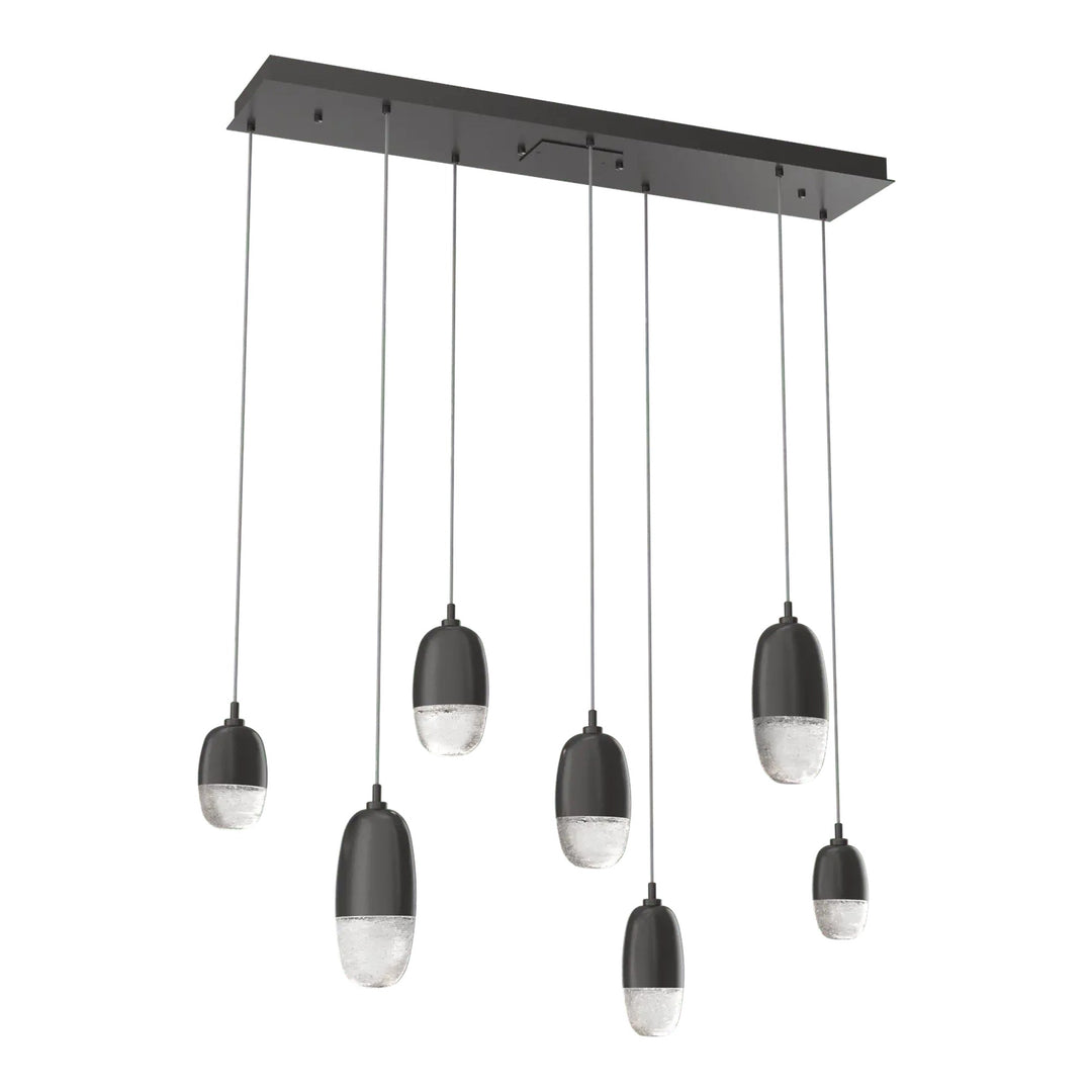 Pebble Linear Pendant Chandelier by Hammerton Studio in Graphite