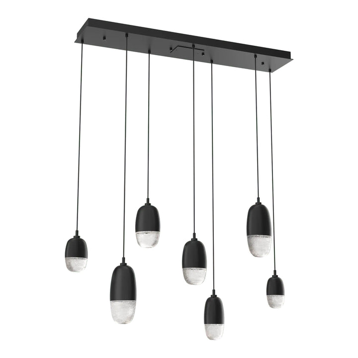 Pebble Linear Pendant Chandelier by Hammerton Studio in Matte Black