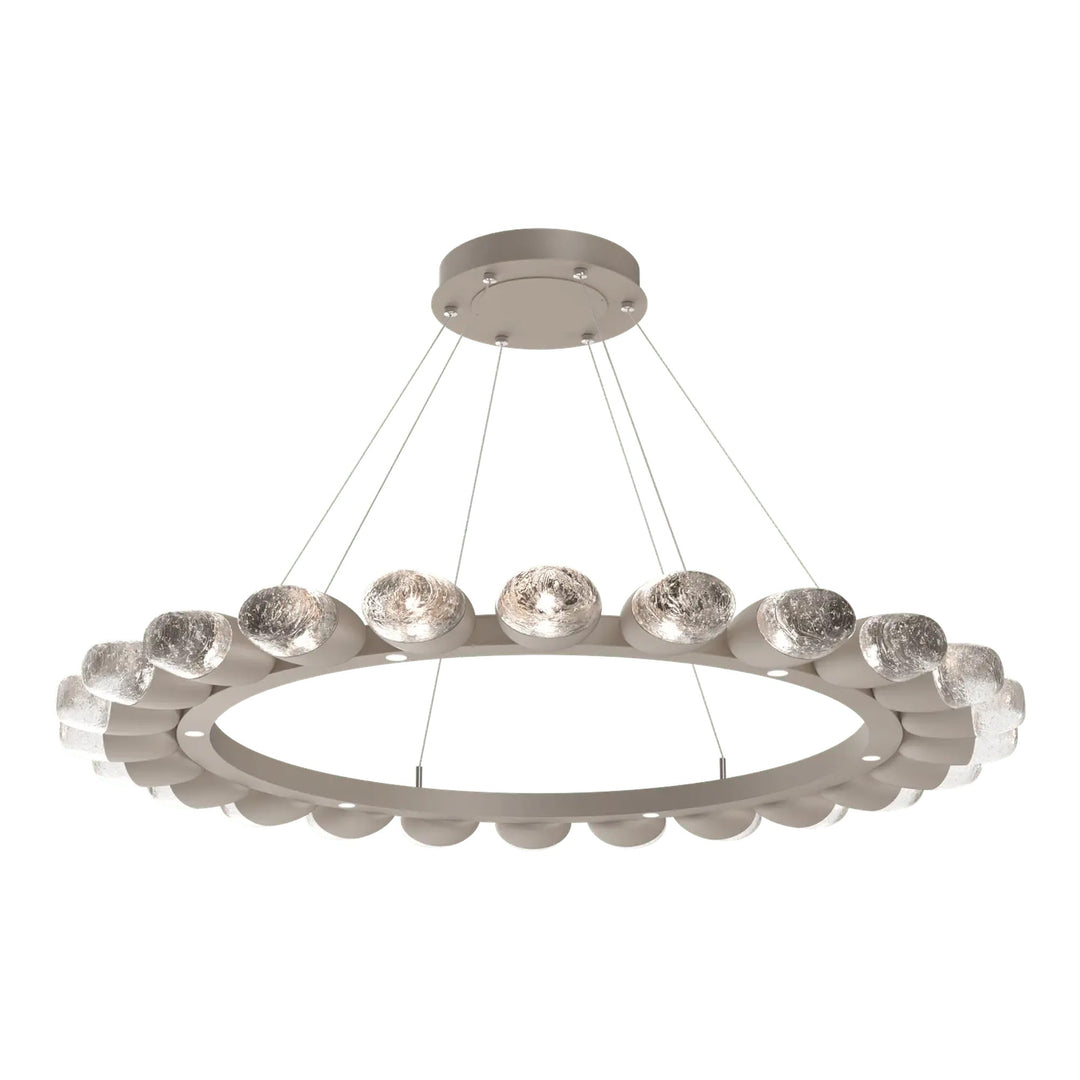 Pebble Ring Chandelier by Hammerton Studio in Beige Silver