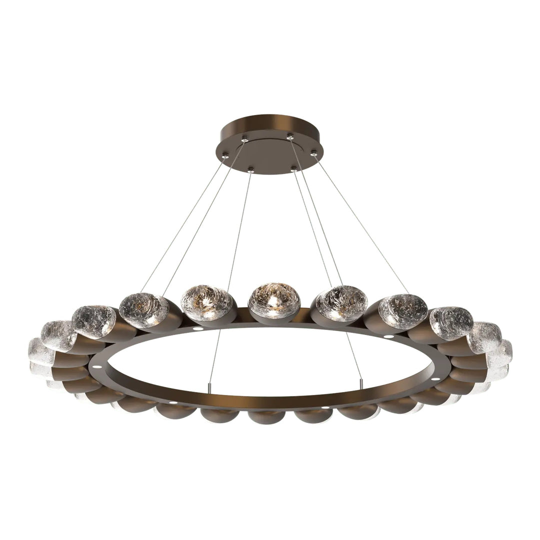 Pebble Ring Chandelier by Hammerton Studio in Flat Bronze