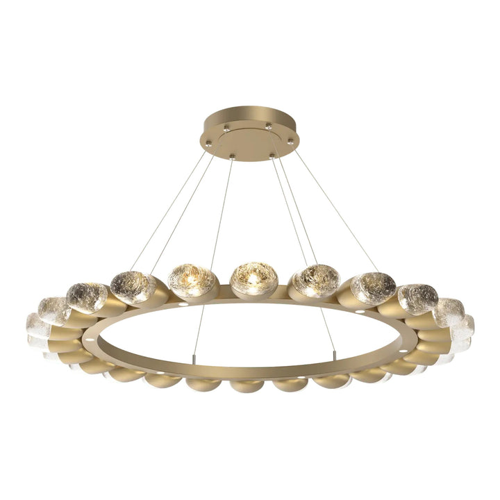 Pebble Ring Chandelier by Hammerton Studio in Gilded Brass