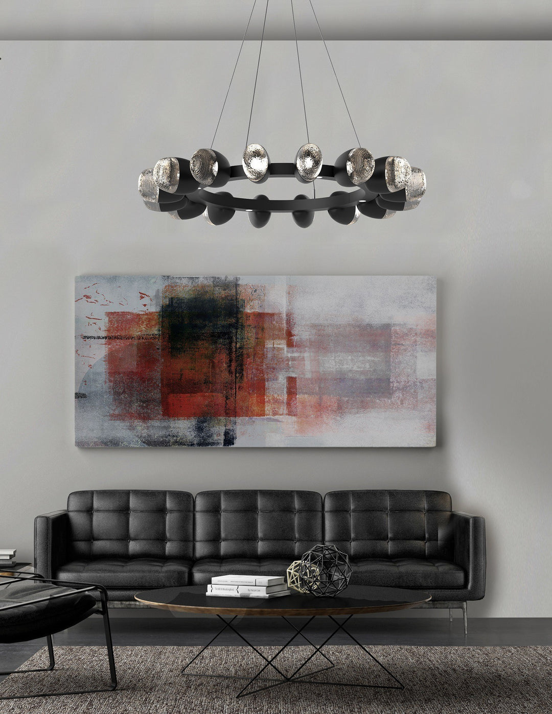 Pebble Ring Chandelier by Hammerton Studio in a styled interior