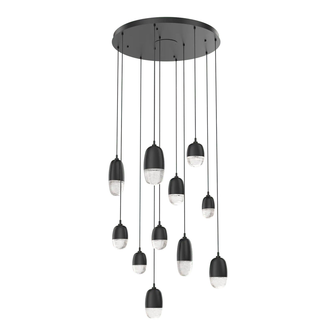 Pebble Round Pendant Chandelier by Hammerton Studio, 11 Lights