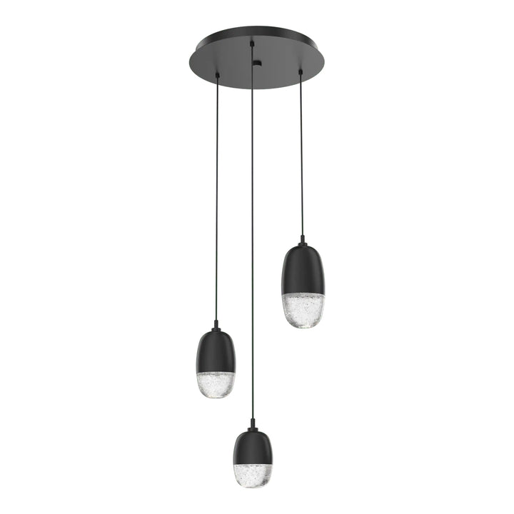 Pebble Round Pendant Chandelier by Hammerton Studio, 3 Lights