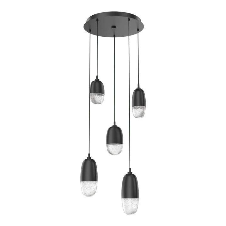 Pebble Round Pendant Chandelier by Hammerton Studio, 5 Lights