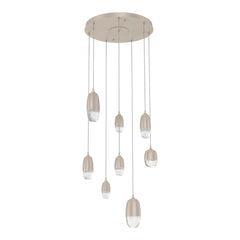 Pebble Round Pendant Chandelier by Hammerton Studio in Beige Silver