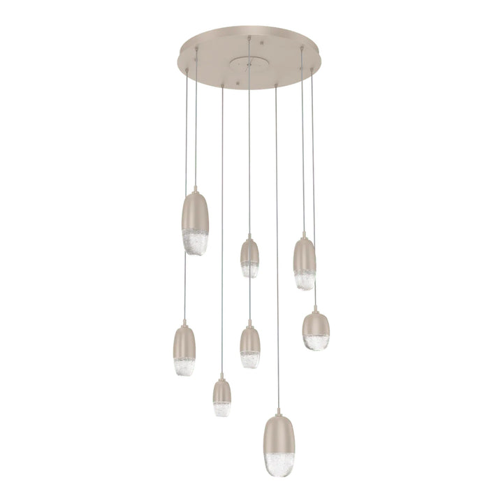 Pebble Round Pendant Chandelier by Hammerton Studio in Beige Silver