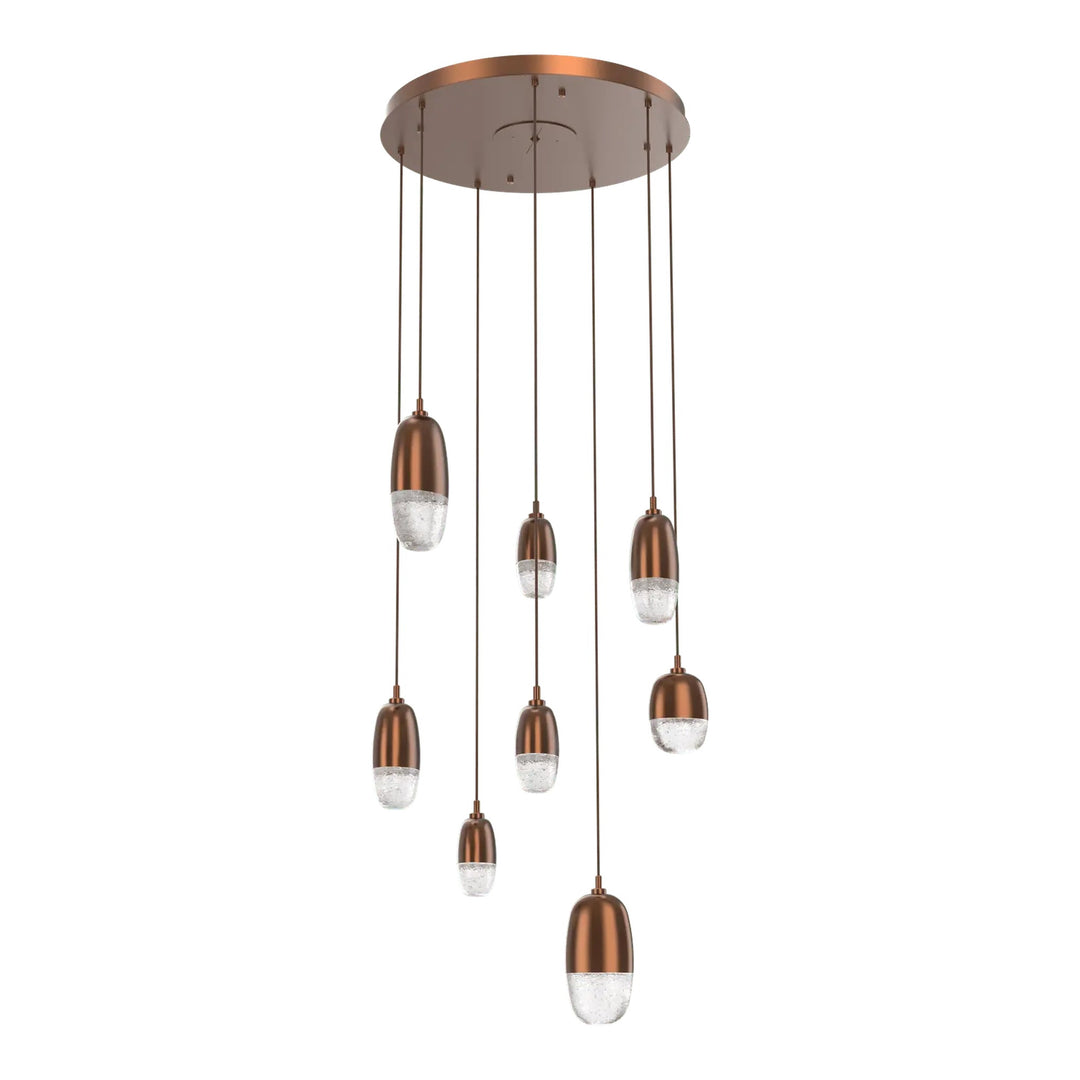 Pebble Round Pendant Chandelier by Hammerton Studio in Burnished Bronze