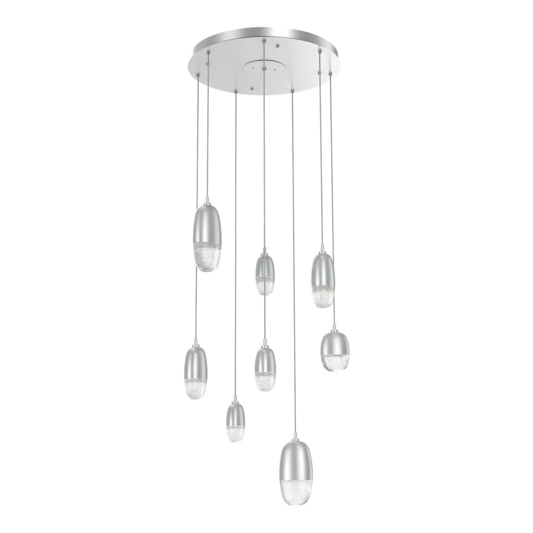 Pebble Round Pendant Chandelier by Hammerton Studio in Classic Silver