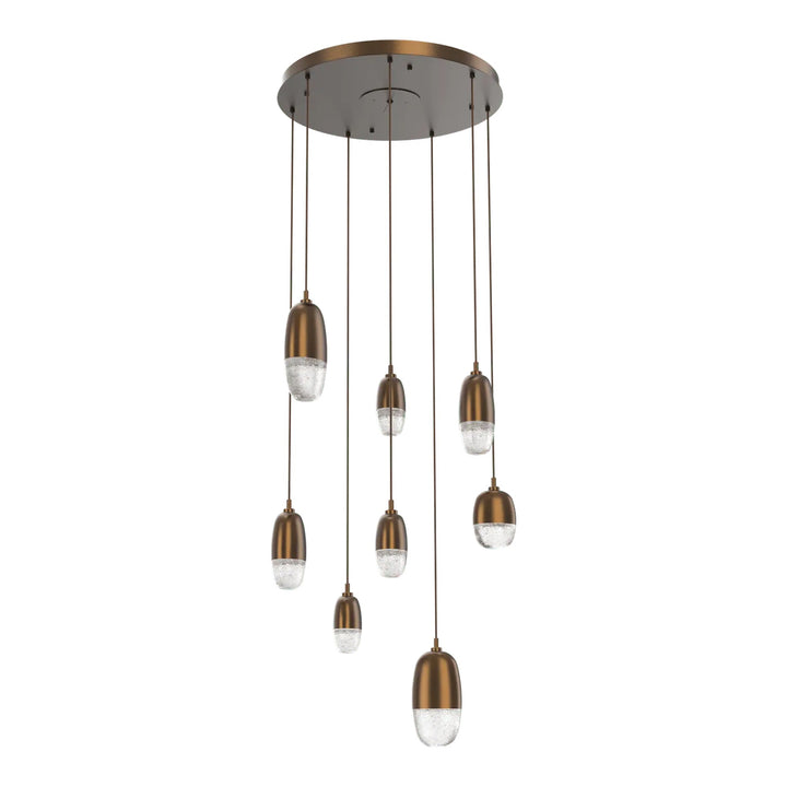 Pebble Round Pendant Chandelier by Hammerton Studio in Flat Bronze