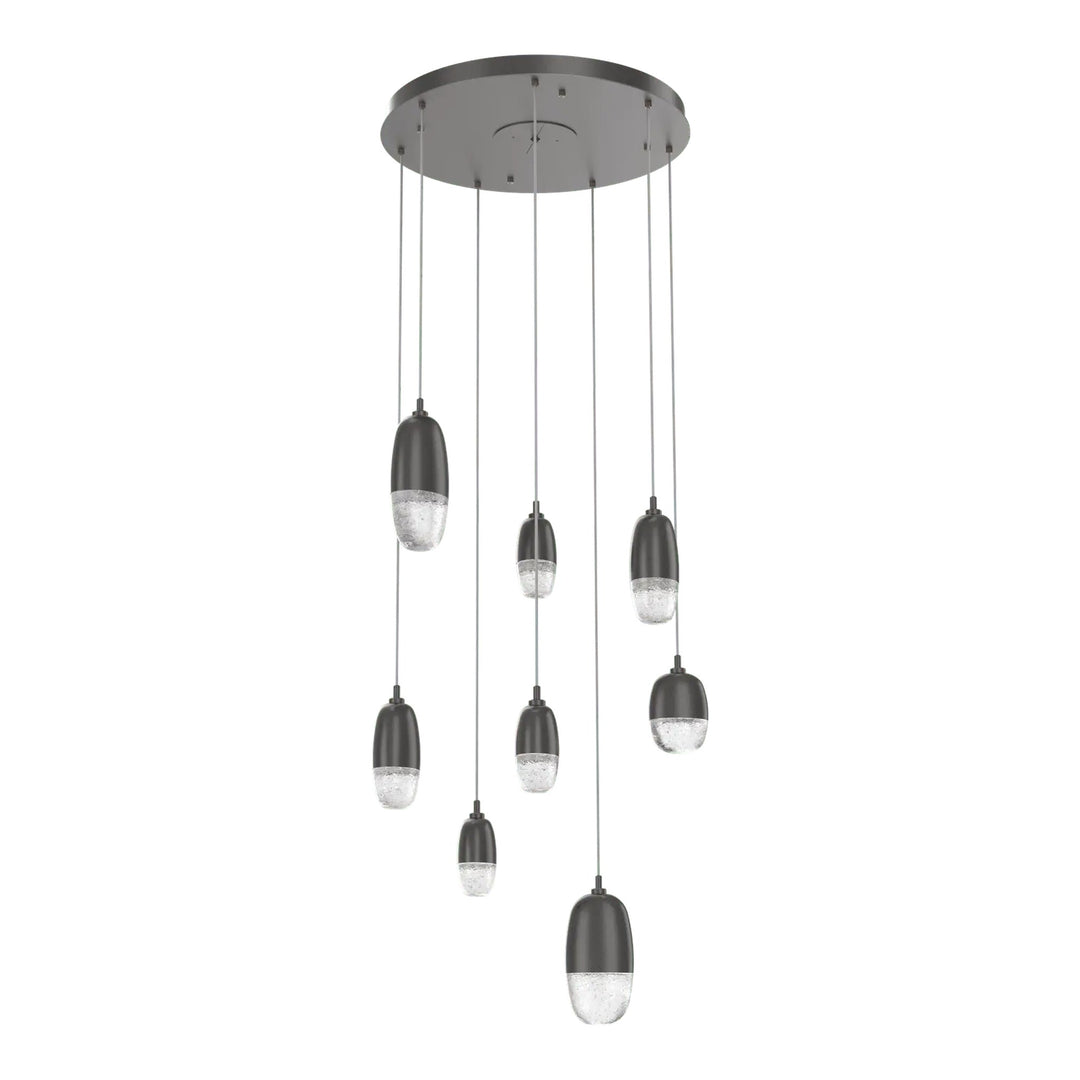 Pebble Round Pendant Chandelier by Hammerton Studio in Graphite