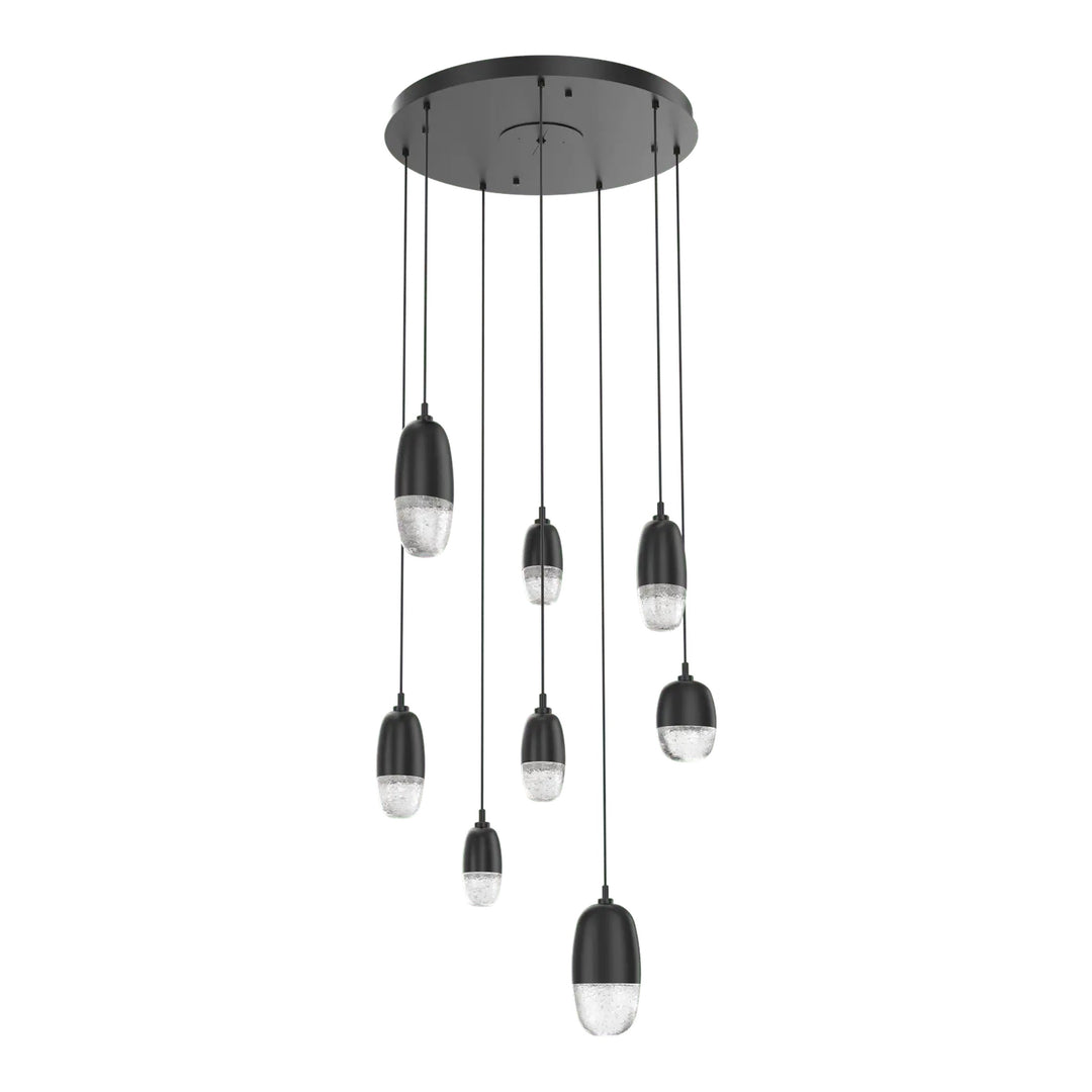 Pebble Round Pendant Chandelier by Hammerton Studio in Matte Black