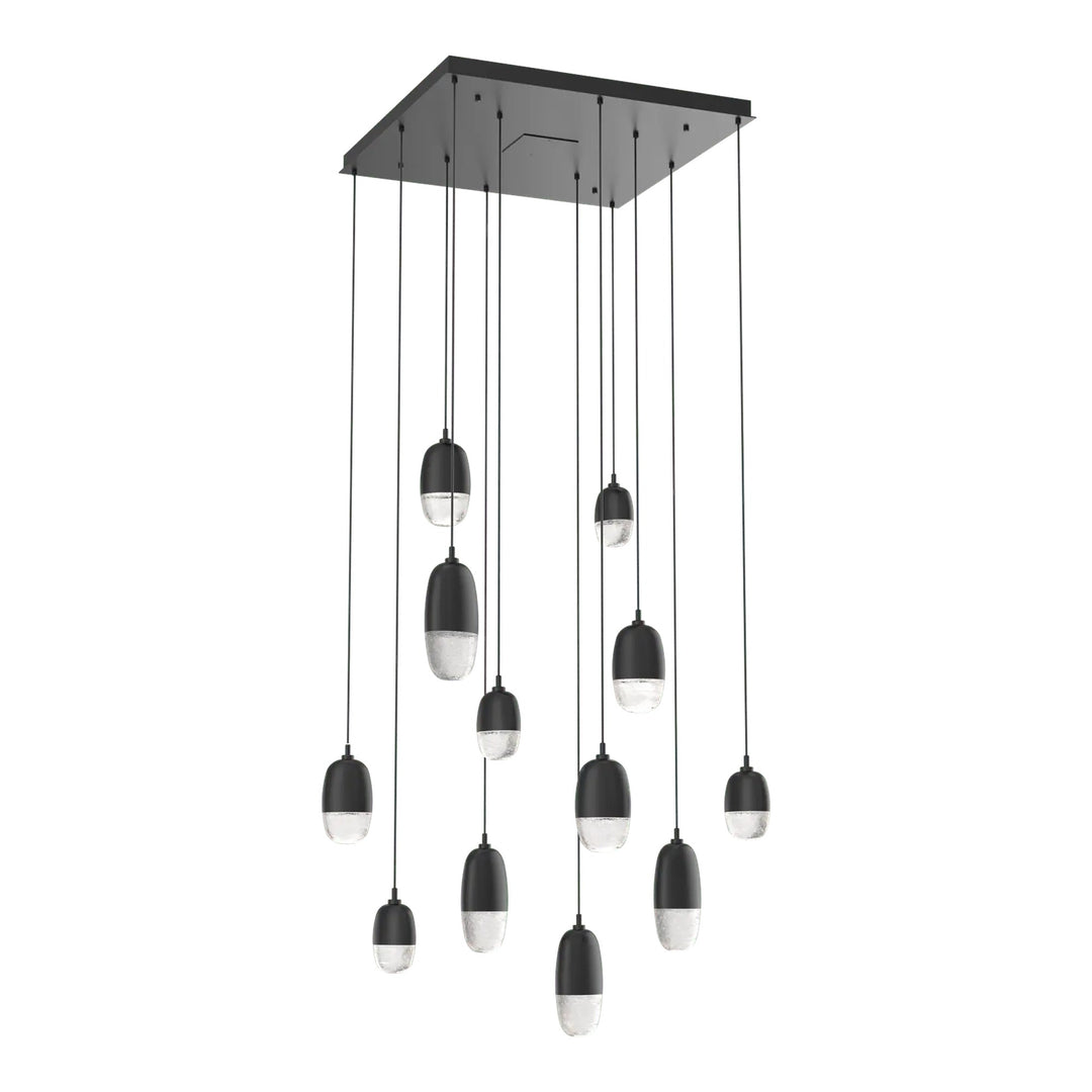 Pebble Square Pendant Chandelier by Hammerton Studio, 12 Lights