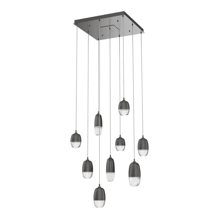 Pebble Square Pendant Chandelier by Hammerton Studio in Graphite