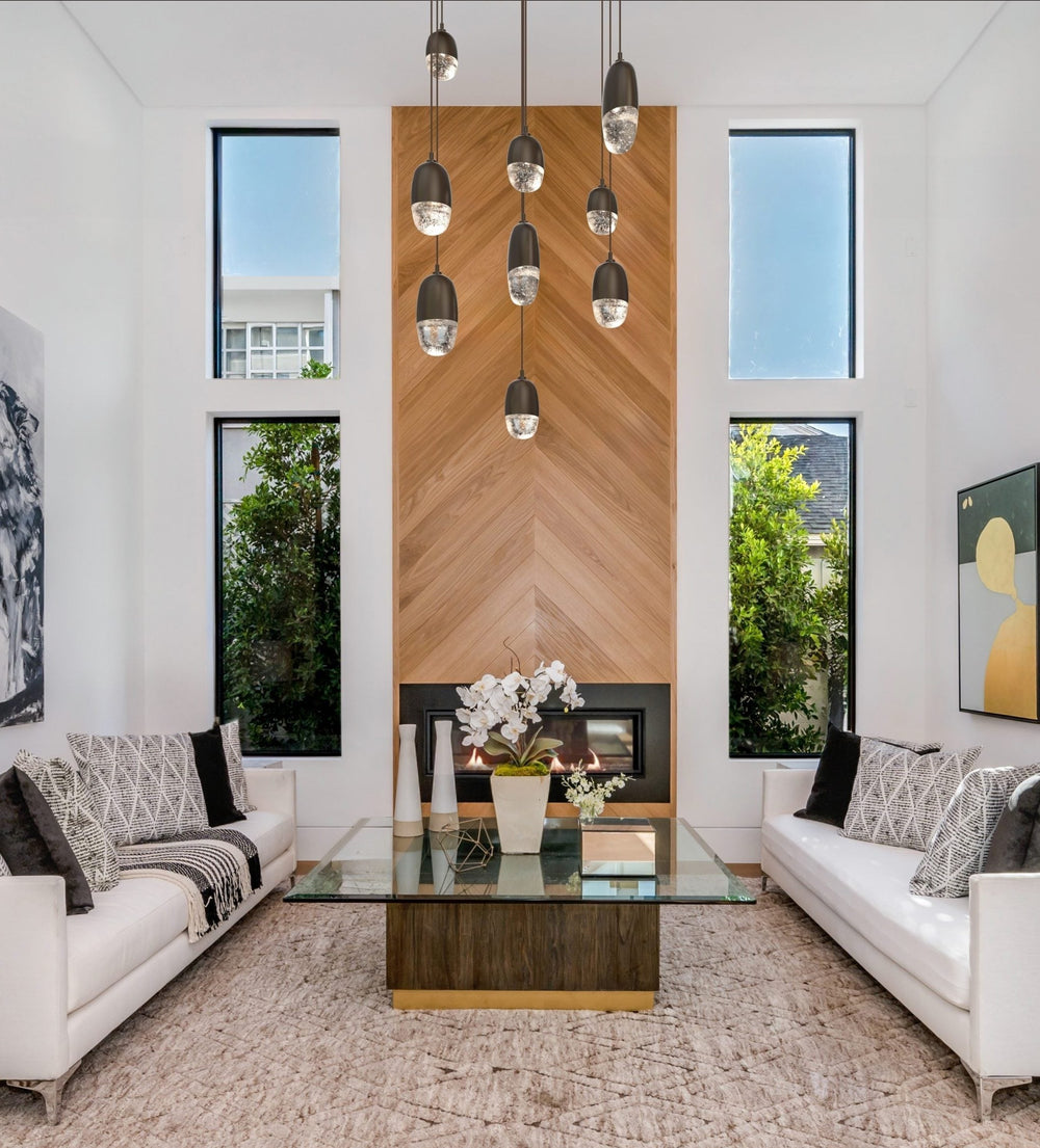 Pebble Square Pendant Chandelier by Hammerton Studio in a styled interior