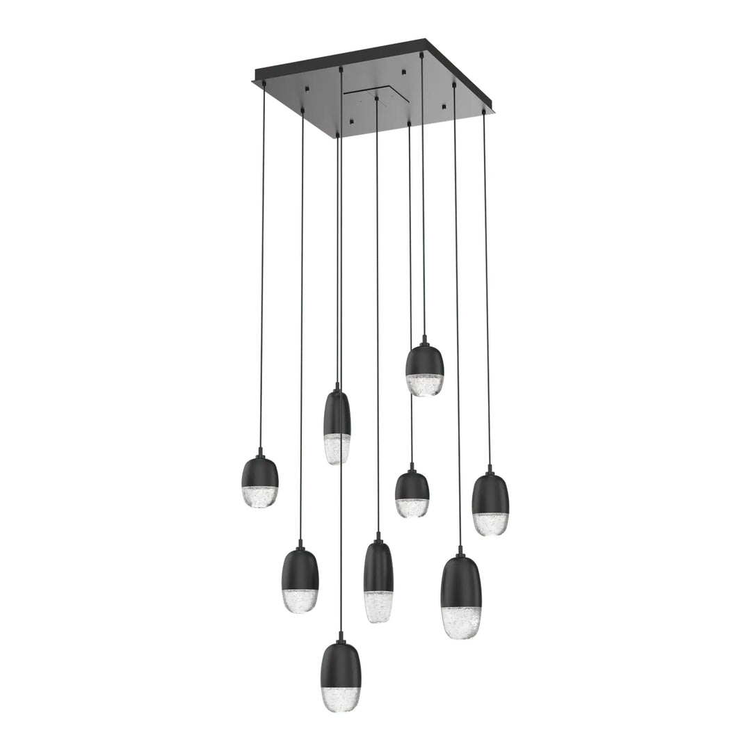 Pebble Square Pendant Chandelier by Hammerton Studio in Matte Black