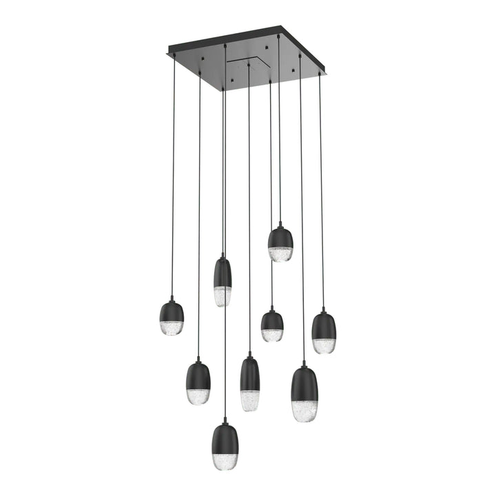 Pebble Square Pendant Chandelier by Hammerton Studio in Matte Black