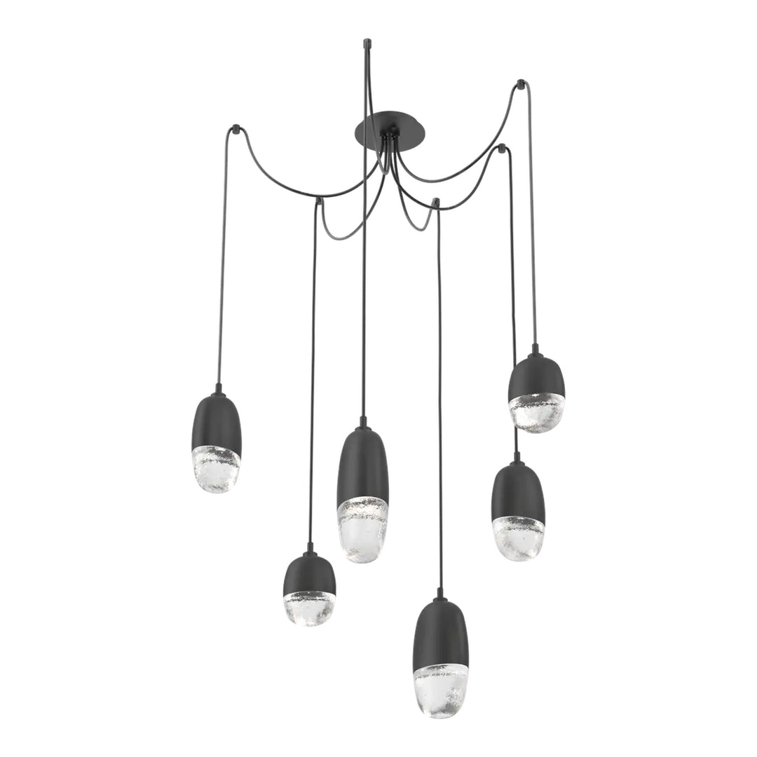 Pebble Swag Chandelier by Hammerton Studio, 6 Lights