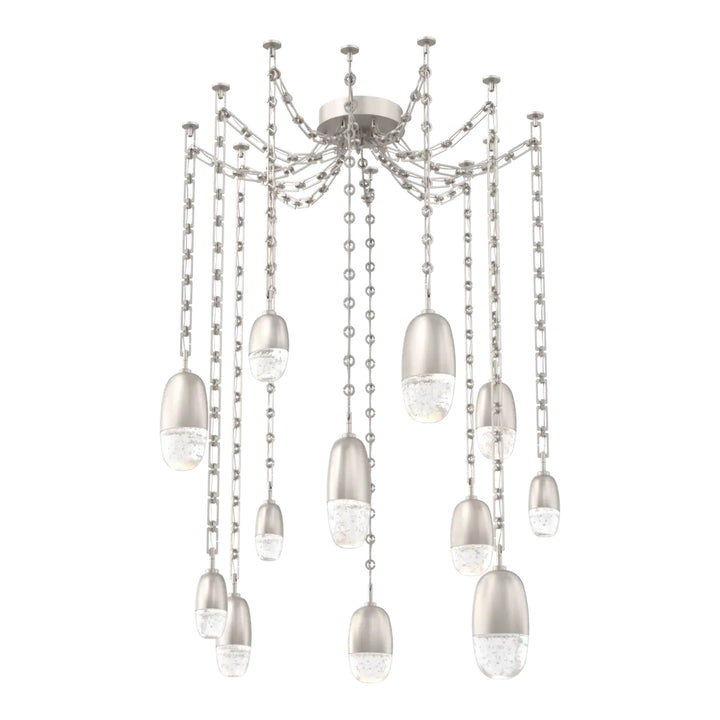 Pebble Swag Chandelier by Hammerton Studio in Beige Silver on chain