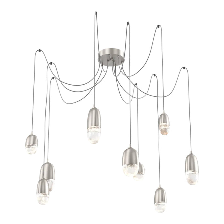 Pebble Swag Chandelier by Hammerton Studio in Beige Silver