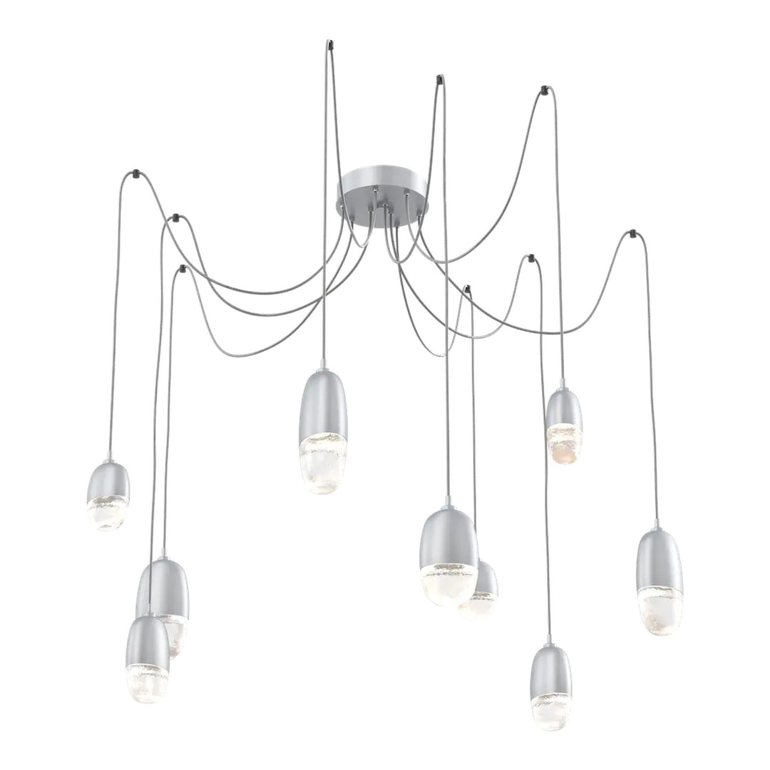 Pebble Swag Chandelier by Hammerton Studio in Classic Silver