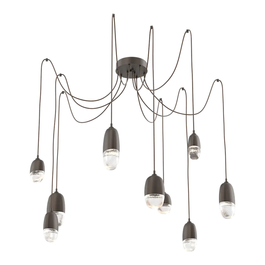 Pebble Swag Chandelier by Hammerton Studio in Flat Bronze