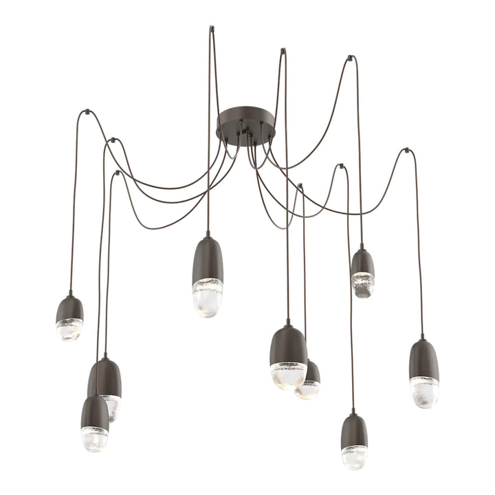 Pebble Swag Chandelier by Hammerton Studio in Flat Bronze