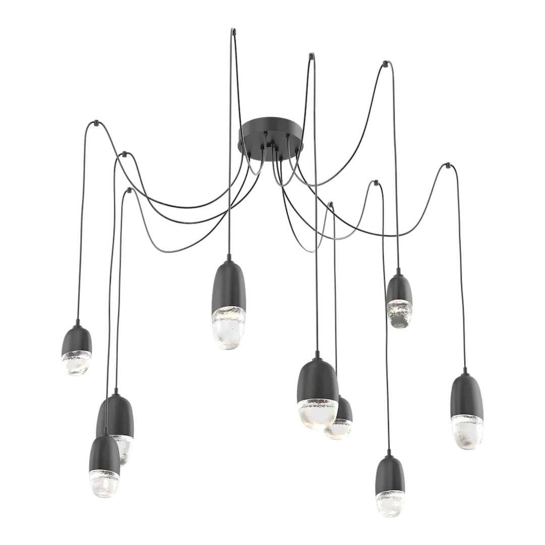 Pebble Swag Chandelier by Hammerton Studio in Matte Black