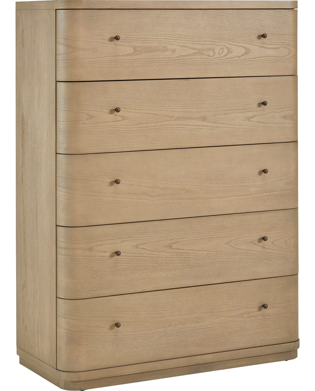 Penny Five Drawer Chest in Buff Cream — on a white background