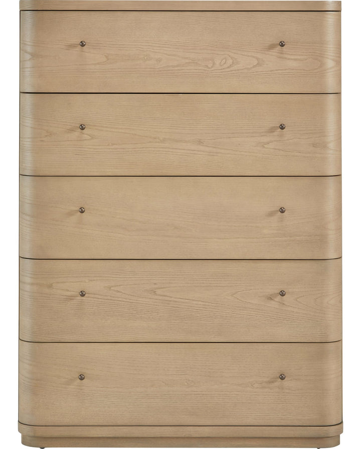 Penny Five Drawer Chest in Buff Cream — on a white background