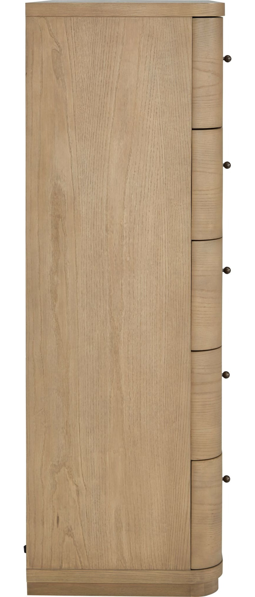 Penny Five Drawer Chest in Buff Cream — side view