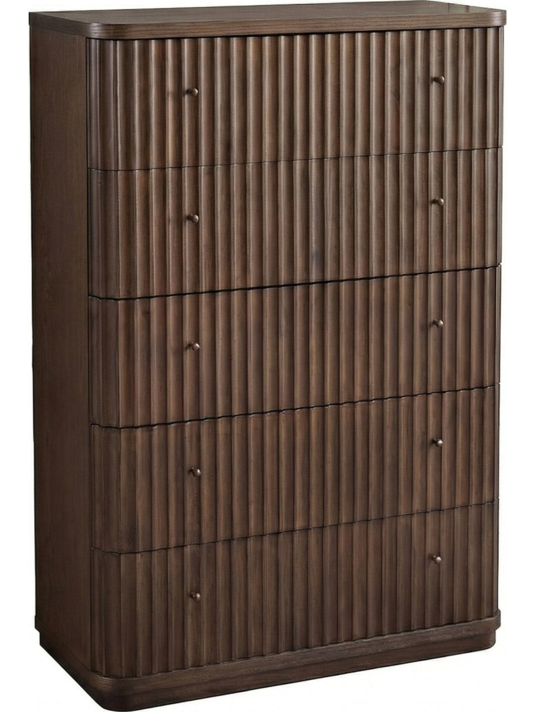 Penny Fluted Chest in Chocolate Mousse — on a white background