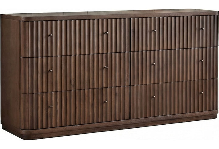 Penny Fluted Dresser in Chocolate Mousse — on a white background