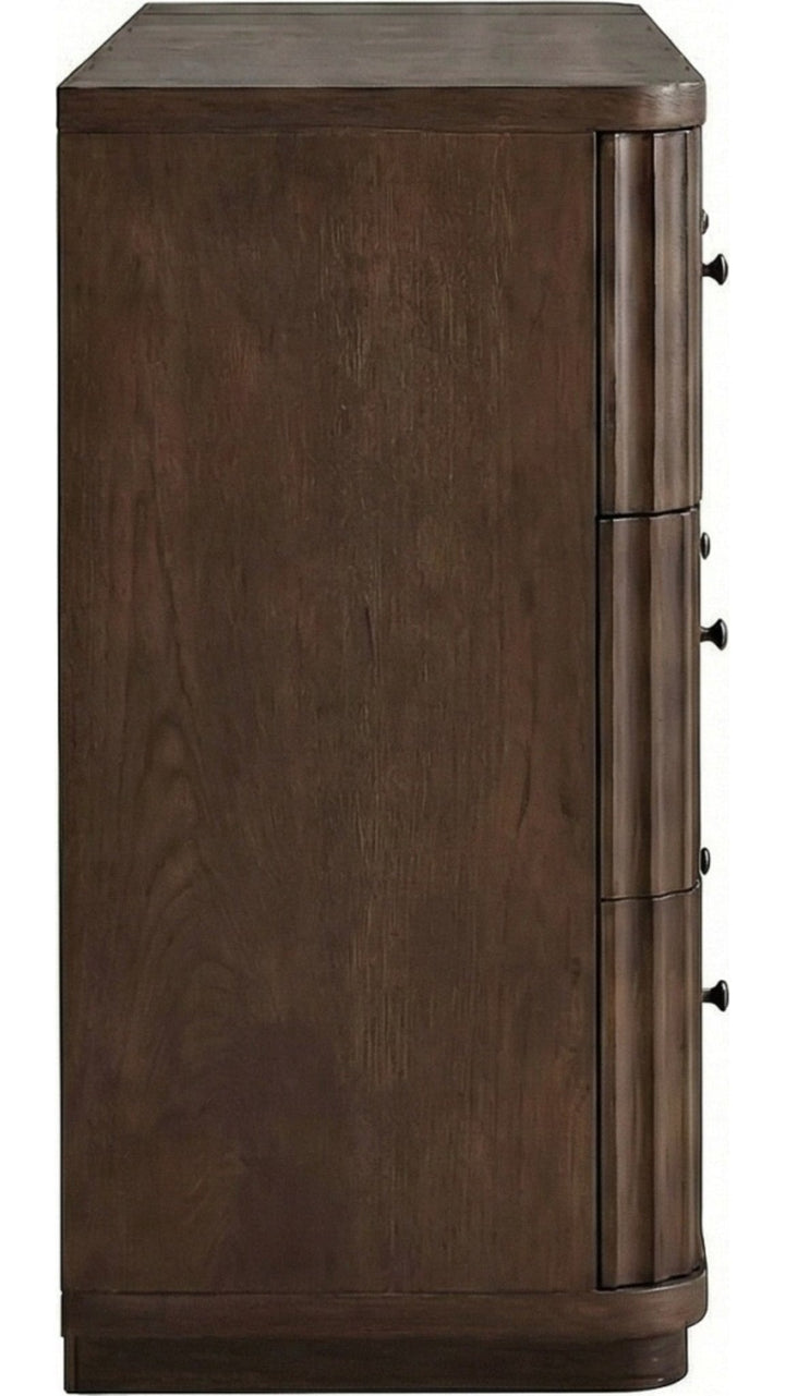 Penny Fluted Dresser in Chocolate Mousse — side view