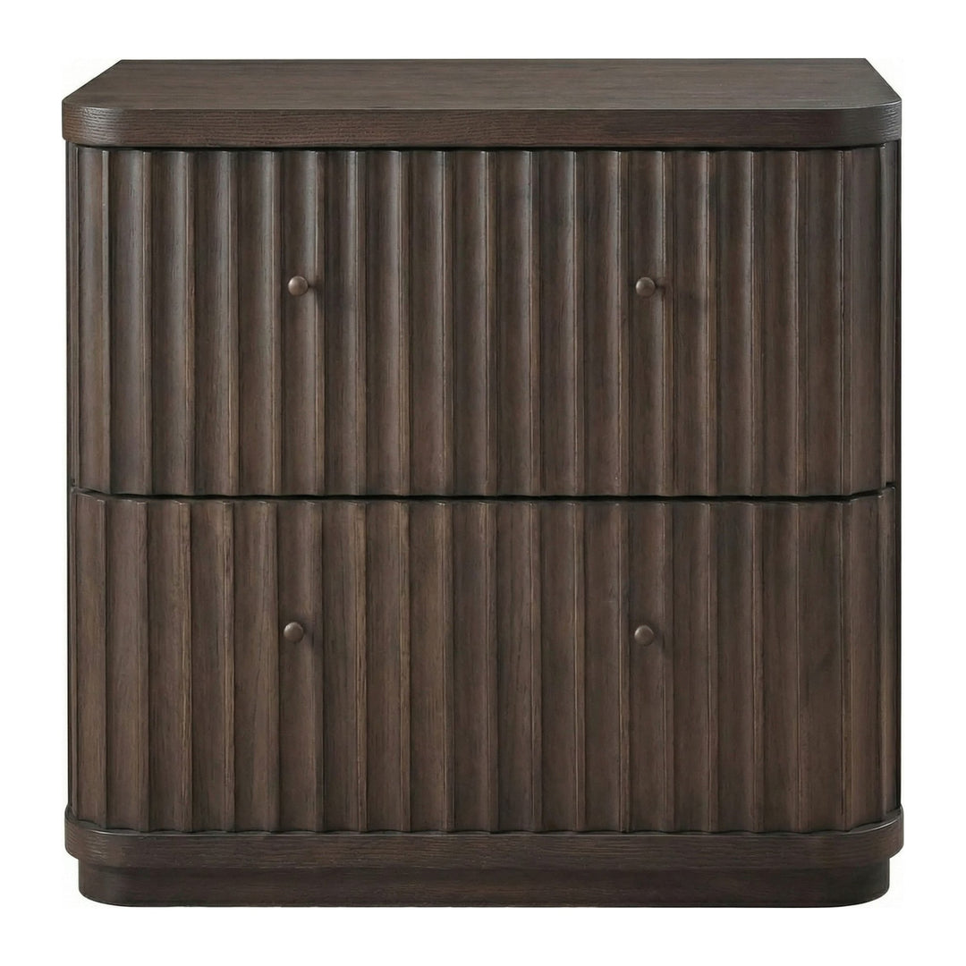 Penny Fluted Nightstand by Modus in Chocolate Mousse — on a white background