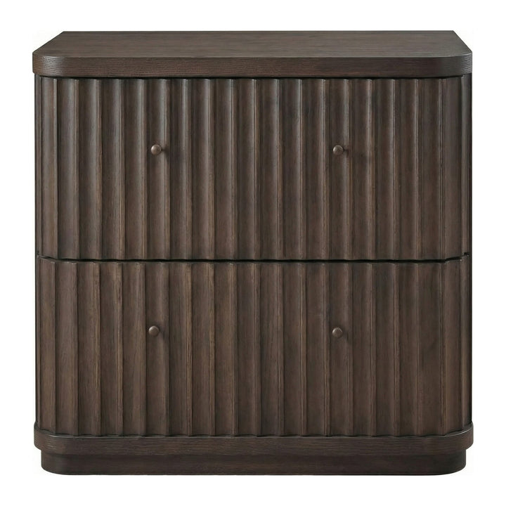 Penny Fluted Nightstand by Modus in Chocolate Mousse — on a white background
