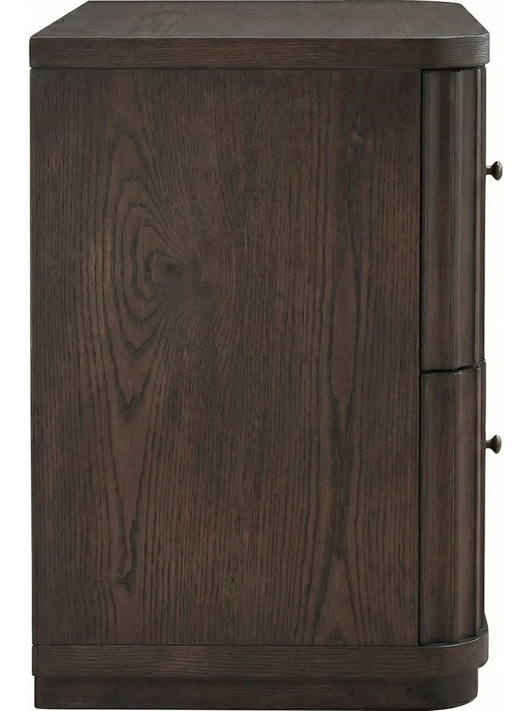 Penny Fluted Nightstand in Chocolate Mousse — side view