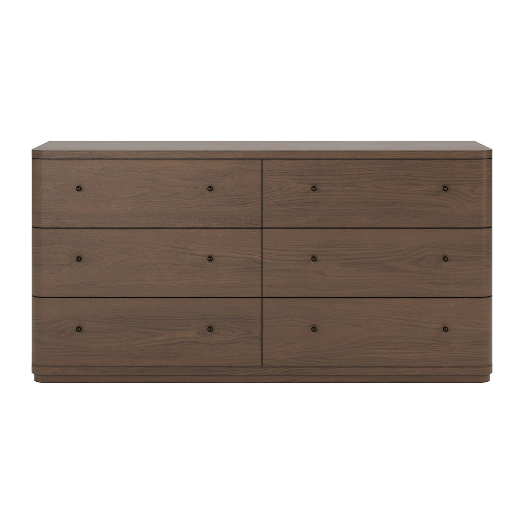 Penny Six Drawer Dresser by Modus in Chocolate Mousse — on a white background