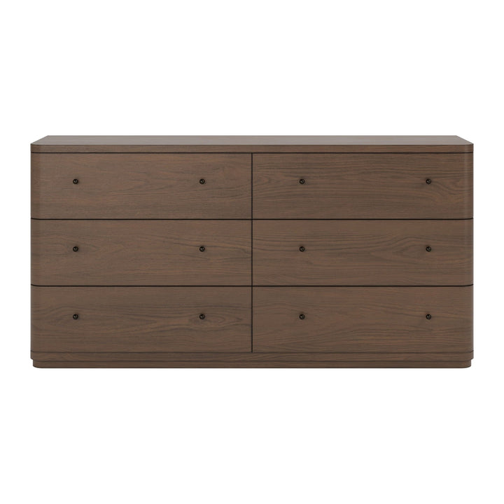 Penny Six Drawer Dresser by Modus in Chocolate Mousse — on a white background