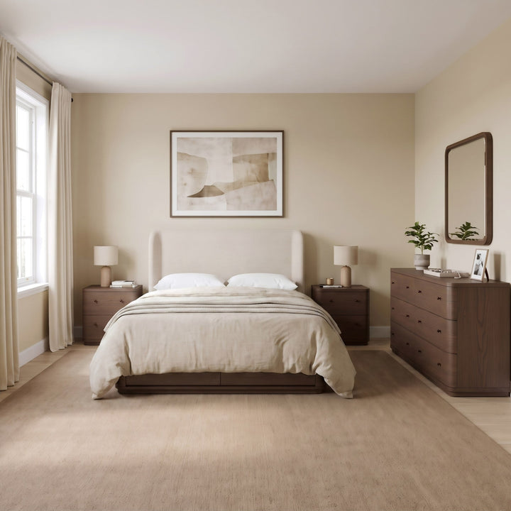 Penny Six Drawer Dresser in Chocolate Mousse — in a bedroom setting