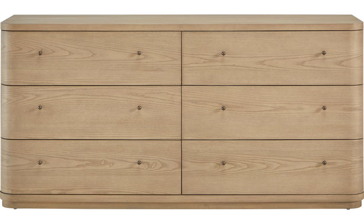 Penny Six Drawer Dresser in Buff Cream — on a white background
